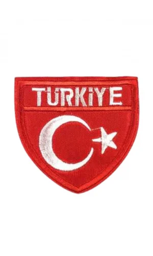 Aplike Ütü İle Yapışan Türk Bayrağı Türkiye Yazılı Arma 4 cm