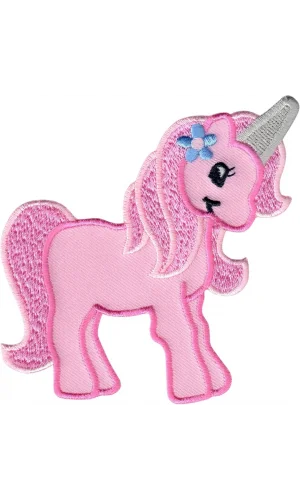 Aplike Ütü İle Yapışan Unicorn Pembe Arma 4x4 cm