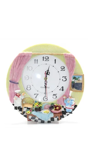 Aşçı Tasarımlı Polyester Duvar Saati Model 3