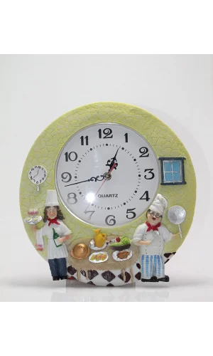 Aşçı Tasarımlı Polyester Duvar Saati Model 4