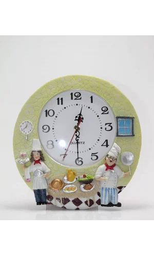 Aşçı Tasarımlı Polyester Duvar Saati Model 5