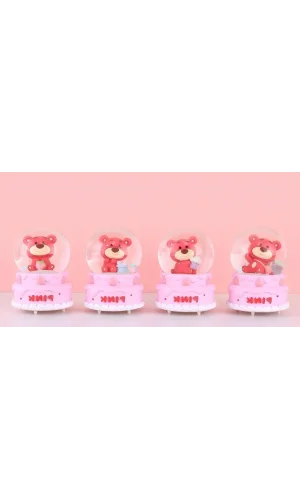 Ayıcıklı Işıklı Kar Küresi 7 Cm