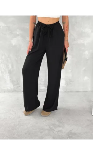 Ayrobin Oversize Kadın Pantalon - Siyah