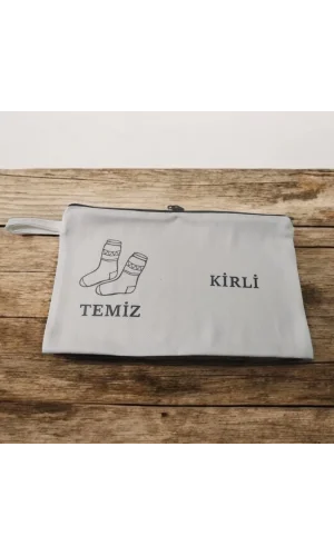Baskılı Kirli-Temiz Seyahat (Çorap) Torbası