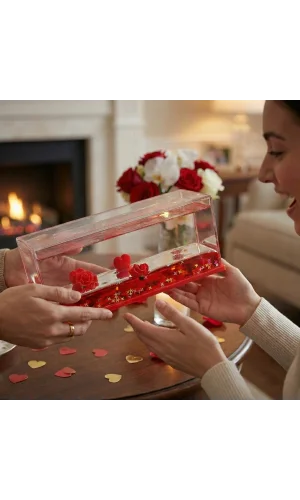 Batmayan Kalpli Güllü Akvaryum Hediyelik