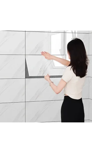 Beyaz Mermer Desenli Alüminyum Plastik Duvar Stickerı