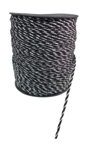 Bileklik ipi, Hediye Paketleme ipi, Şans, Bereket, Aşk, Şifa, Güç 10 mm Pamuk  10 metre Siyah