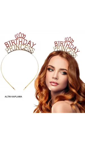 Birthday Princess Kristal Taç – Altın Kaplama