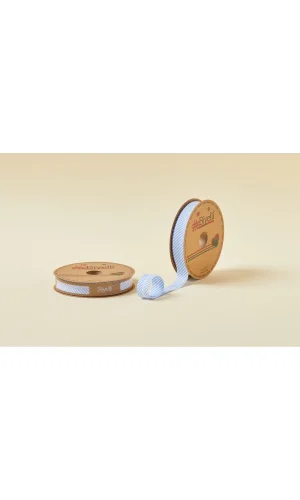 Biye Çizgili Katlı C01 Mavi 2 cm 25 Metre %65 Koton %35 Polyester