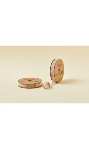 Biye Çizgili Katlı C09 Kahverengi 2 cm 25 Metre %65 Koton %35 Polyester