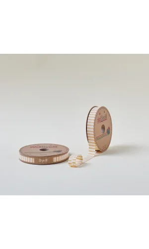 Biye Kalın Çizgili Katlı F06 Sarı 2 cm 25 Metre %65 Koton %35 Polyester