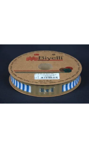 Biye Kalın Çizgili Katlı F08 Petrol 2 cm 25 Metre %65 Koton %35 Polyester