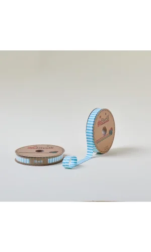 Biye Kalın Çizgili Katlı F09 Turkuaz 2 cm 25 Metre %65 Koton %35 Polyester