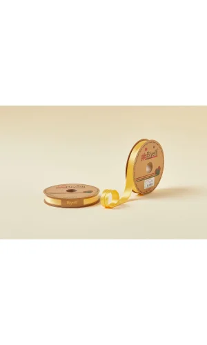 Biye Saten Katlı 048 Koyu Sarı 2 cm 25 Metre %100 Polyester