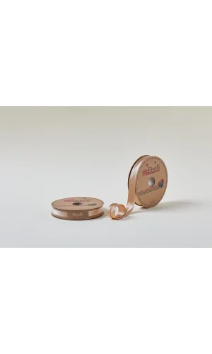 Biye Saten Katlı 080 Koyu Bej 2 cm 25 Metre %100 Polyester