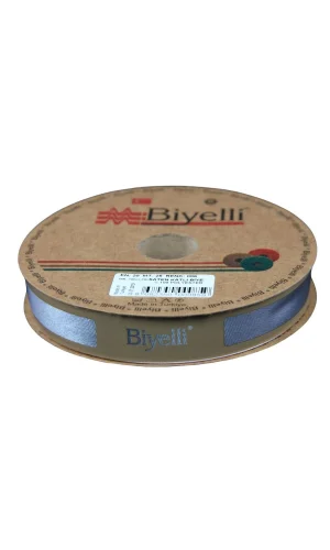 Biye Saten Katlı 086 Gri 2 cm 25 Metre %100 Polyester
