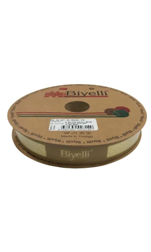 Biye Simli Katlı Ka Altın 2 cm 25 Metre %50 Simli % 50 Polyester