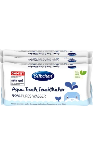 Bübchen Aqua Touch Yenidoğan Hassas Islak Mendil 3 x 48 Adet ( 144 Yaprak )