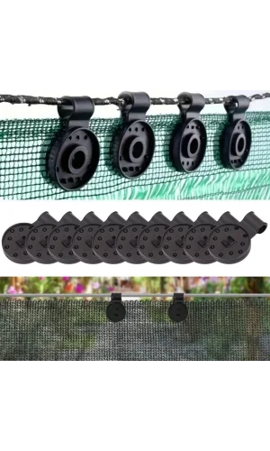 BUFFER® 10 Adet Güneşlik Filesi Sabitleme Klipsleri, Gölgelik Bezi ve Brandalar İçin Dayanıklı Plastik Kelepçe Kancaları