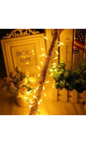 BUFFER® 10 Metre 100 Ledli 8 Fonksiyonlu Dekoratif Lambader Sarı Lamba
