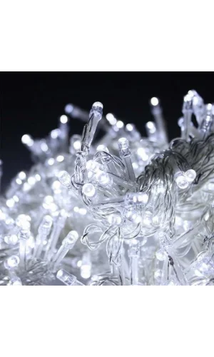 BUFFER® 100 Ledli 8 Fonksiyonlu 10 Metre Led Aydınlatma Dekor Lambası (beyaz)