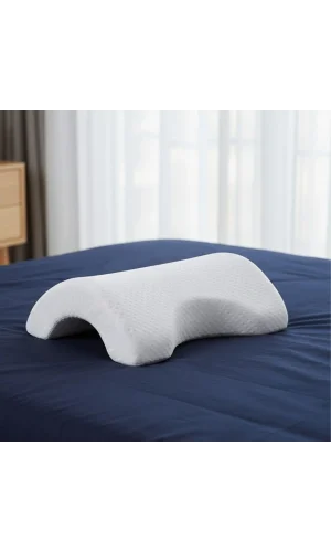 BUFFER® % 100 Visco Kavisli Ortopedik Yıkanabilir Kumaş Kılıflı Bel Boyun Bacak Ağrıları İçin Yastık