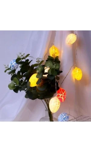 BUFFER® 10lu Renkli Yumurta Şeklinde Dekoratif Dolama Led Aydınlatma