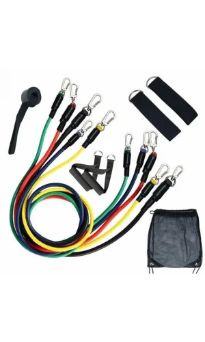 BUFFER® 11 Parça Lateks Egzersiz Bandı Çekme Halatı Egzersiz Seti