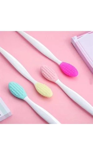 BUFFER® 2 Adet Dudak Fırçası Peeling Etkili Gözenek  Siyah Nokta Temizleyici Akne Giderici Çift Yönl