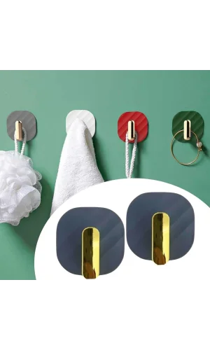 BUFFER®  2li Yapışkanlı Retro Askılık Dolap Kapak Kulpu Gri