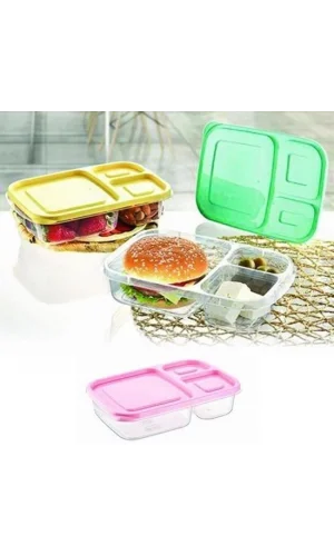 BUFFER® 3 Bölmeli Sefer Tası Pratik Kolay Gıda Diyet Saklama Erzak Kabı