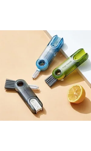 BUFFER®  3 Fonksiyonlu Pratik Şişe Temizleme Fırçası Mutfak Banyo Araç İçin Çok Amaçlı Fırça