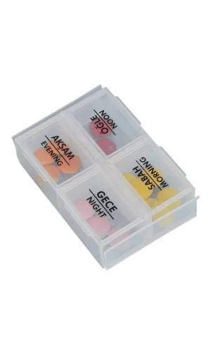 BUFFER® 4 Öğün Günlük Hap İlaç Saklama Taşıma Kutusu İlaç Hatırlatıcı