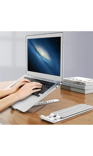 BUFFER® Ayarlanabilir Plastik Dizüstü Destek Tabanı Katlanabilir Taşınabilir Laptop Sehpası Yükselti