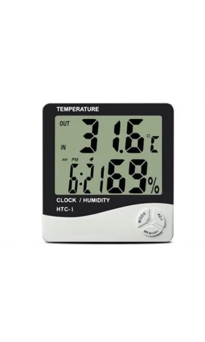 BUFFER® Bebek Odası Masaüstü Dijital Termometre Nem Ölçer Higrometre Saat