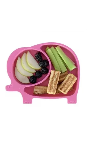 BUFFER® Bebek ve Çocuk için Sevimli Fil Model Desenli Yemek Bebek Mama Kabı Bölmeli Tabak
