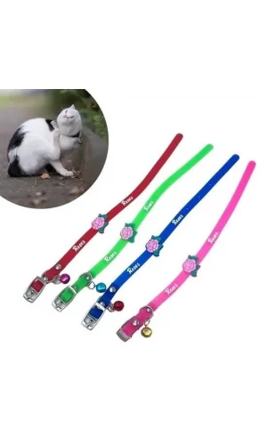 BUFFER® Çıngıraklı Zilli Sevimli Renkli Slikon Kedi Köpek Boyun Tasması