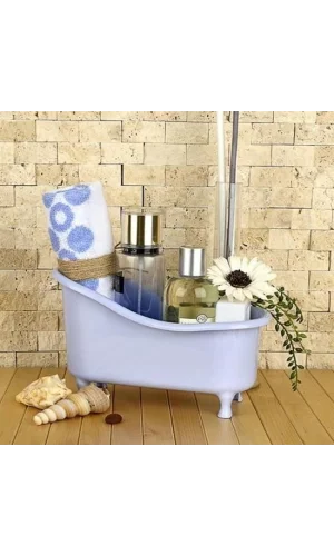 BUFFER® Dekoratif Mini Küvet Şeklinde Çok Amaçlı  Banyo Düzenleyici Sepet