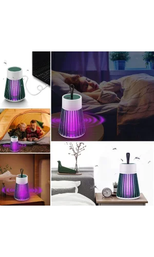 BUFFER® İç ve Dış Mekanlar İçin Şarjlı Sinek Öldürücü Sivrisinek Kovucu,UV Işıklı Sineksavar Taşınabilir Gece Lambası