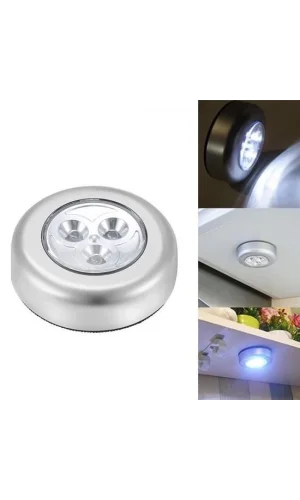 BUFFER® Kablosuz Spot Pilli Dokunmatik Led Lamba 3 Ledli Dolap Lambası