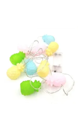 BUFFER® Karışık Renk Dekoratif Ananas Dolama 10’lu Şerit Led Işık Zinciri