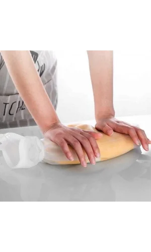 BUFFER® Orta Hamur Torbası Silikon Şeffaf Hamur Yoğurma Torbası Ekmek Makarna Mantı  Hamuru Kolay Yo