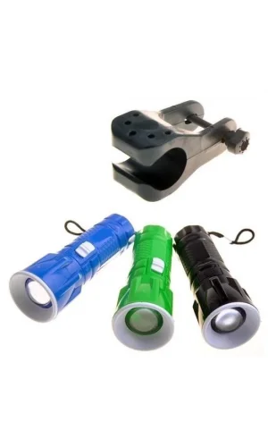 BUFFER® Pilli Zoomlu Ledli Bisiklet Ön Farı El Feneri Aydınlatma Lambası