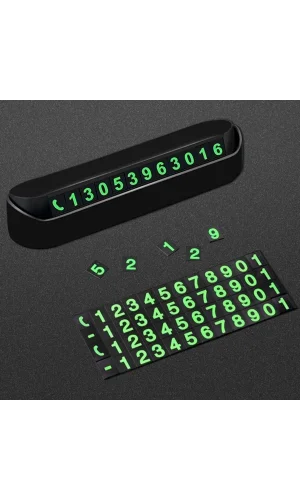 BUFFER® Pratik Fosforlu Telefon Numarası Yamzak İçin Araç İçi Oto Numaratör Numaralık