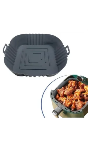 BUFFER® Renkli Isıya Dayanıklı Yıkanılabilir Silikon Fırın  Airfryer Kare Model Pişirme Matı 20 cm