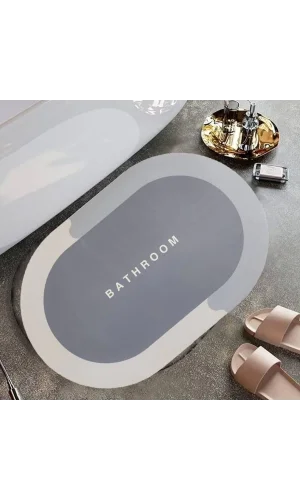 BUFFER® Sihirli Süper Su Emici Kaymaz Tabanlı Oval Paspas 40*60 cm