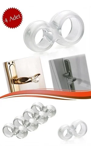 BUFFER® Silikon Kapı & Pencere Vurma Önleyici Stoper Kapı Tamponu 4 Adet