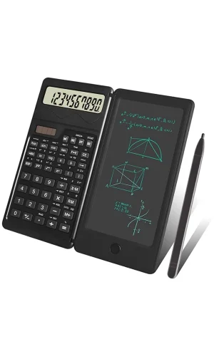 BUFFER® Silinebilir LCD Yazı Tabletli,Kalemli Katlanabilir Bilimsel Hesap Makinesi
