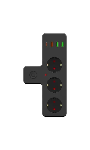 BUFFER® Termal Akım Korumalı 3 Adet Soket,3 Adet USB ve 1 Adet Type-C Girişli 20w Priz Model 3397
