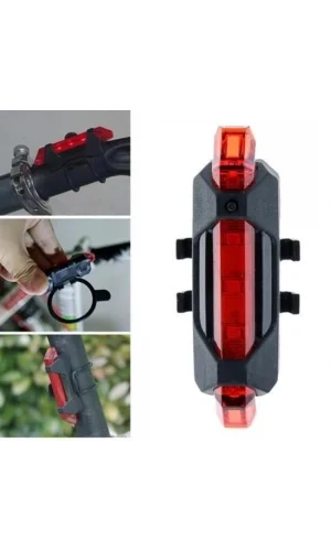 BUFFER® Usb Şarj Edilebilir Parlak Bisiklet Led Lamba Su Geçirmez Güvenlik Uyarı Arka Lamba Işığı